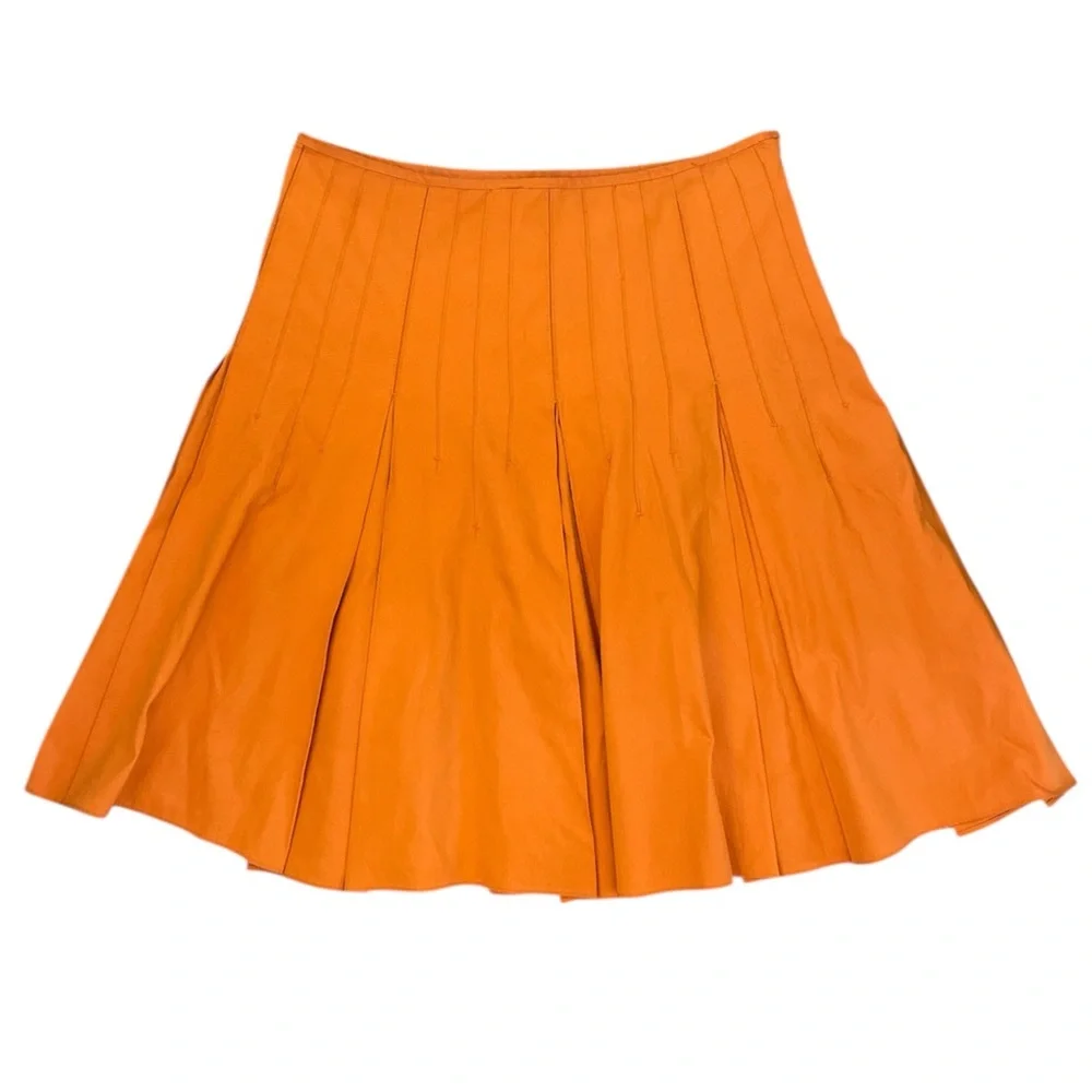EUC ROBERT RODRIGUEZ Orange Pleated Women's Skirt SIZE 4